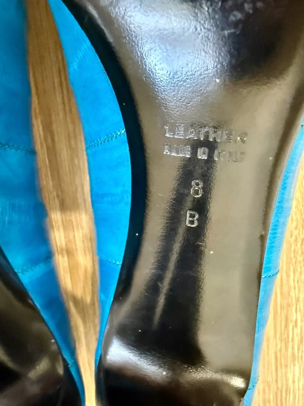 Tibi New York Electric Blue Eel Skin Pointed Toe Pumps Size 8B